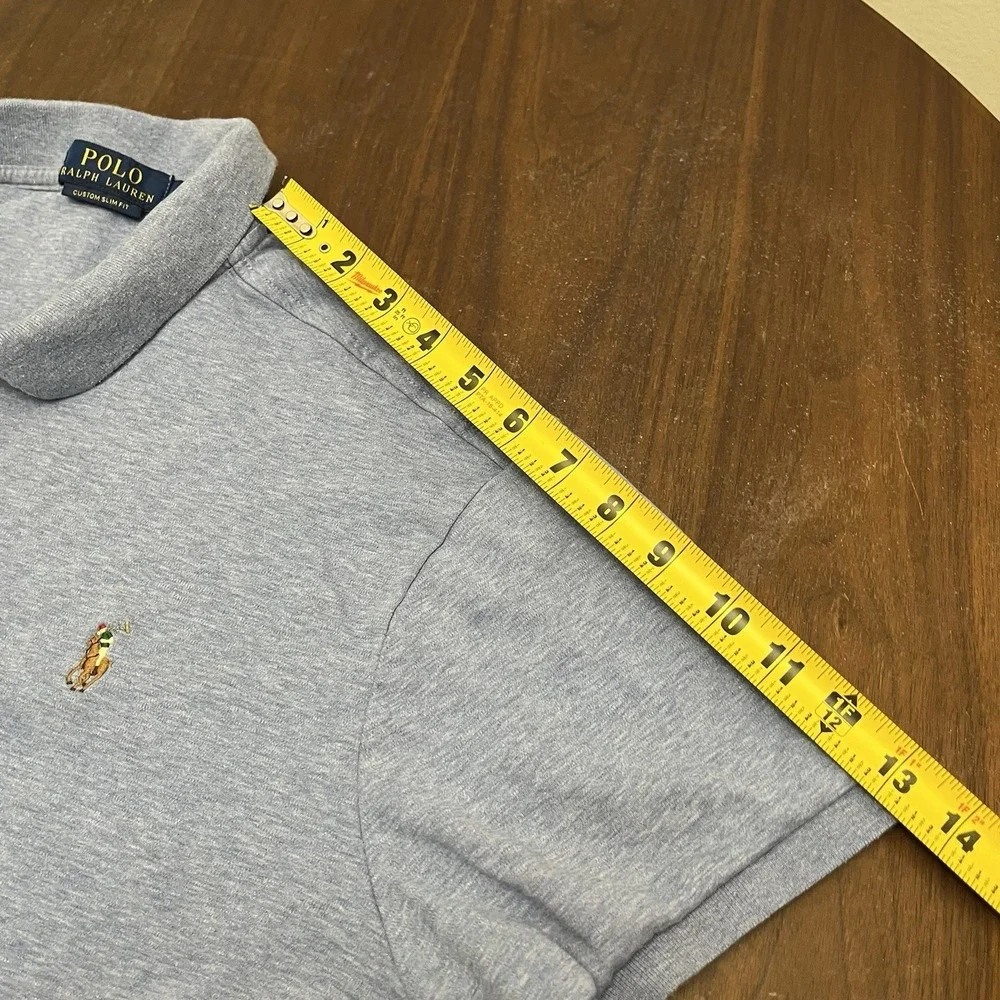 Polo Ralph Lauren Shirt Mens XL Blue Custom Slim Fit Flesh Pony Pima Soft S/S